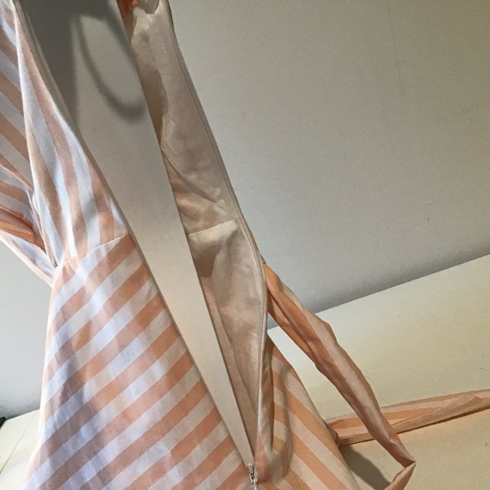 Cremieux Dress 6 Maxi NWT $149 Peach White Stripe - Picture 13 of 16